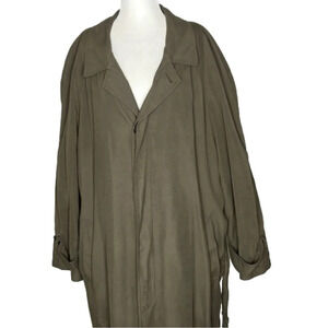 Men's  Newport Harbor Olive Green Trench Coat with Zip-out Wool Liner